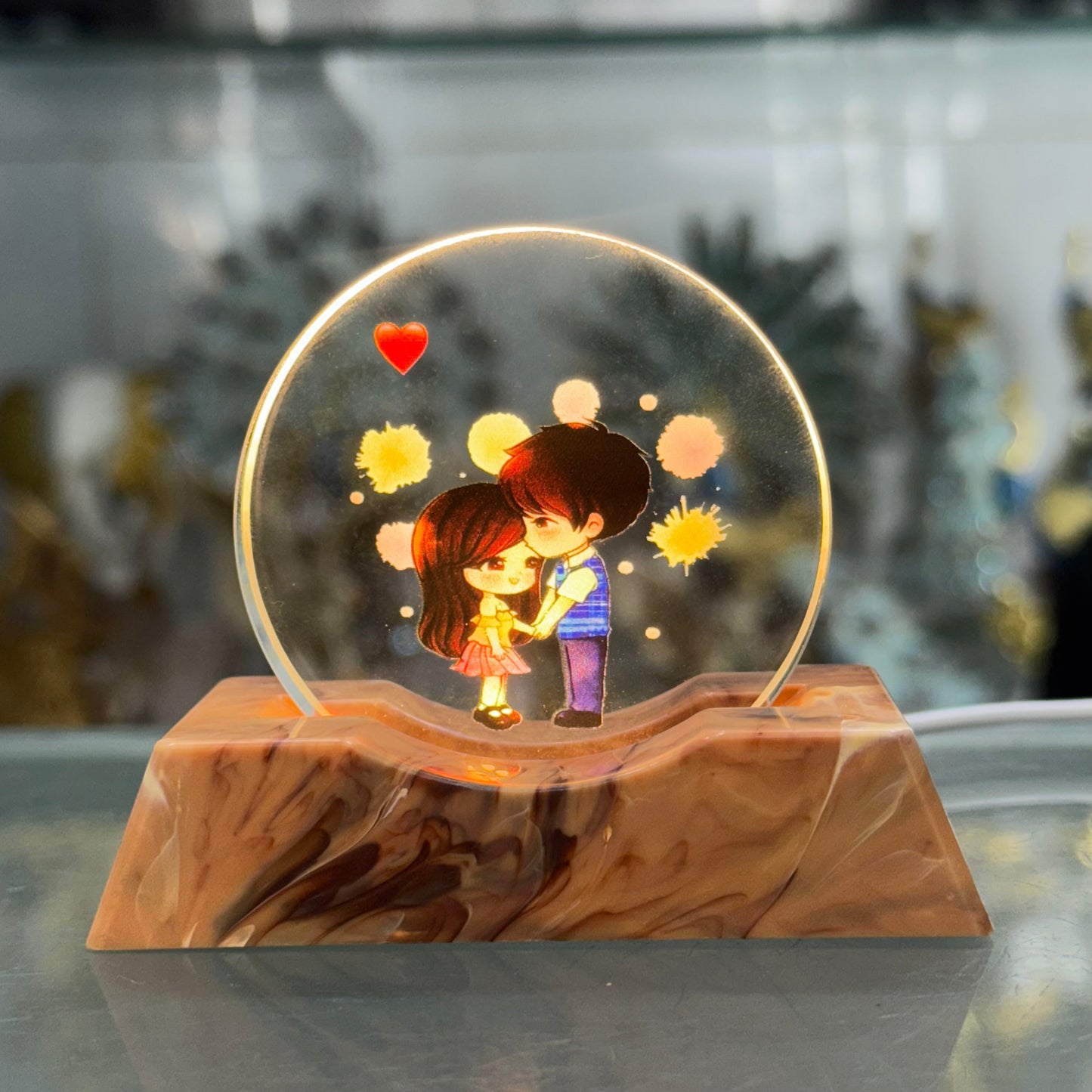 Love Glowing Crystal Display – USB Power