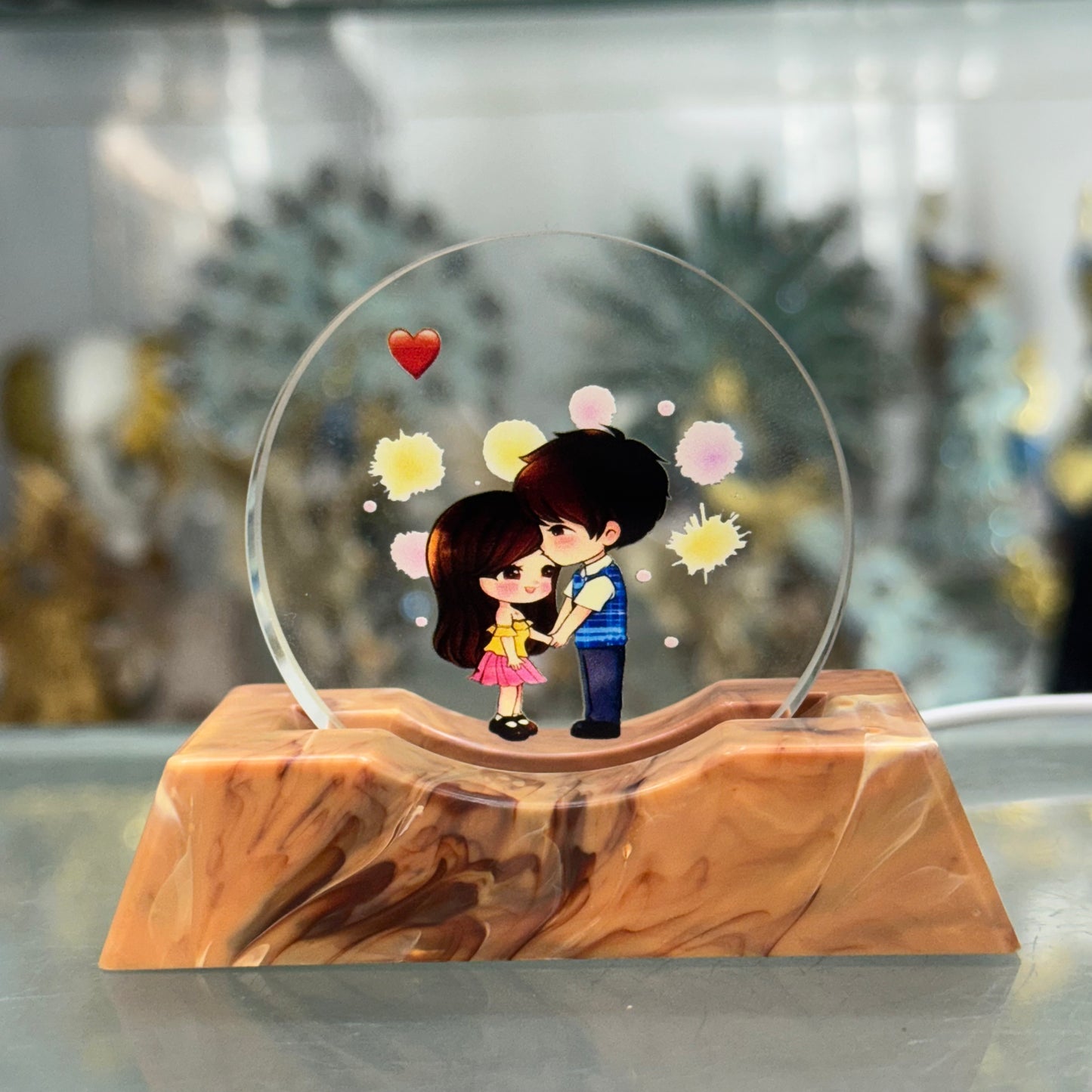 Love Glowing Crystal Display – USB Power